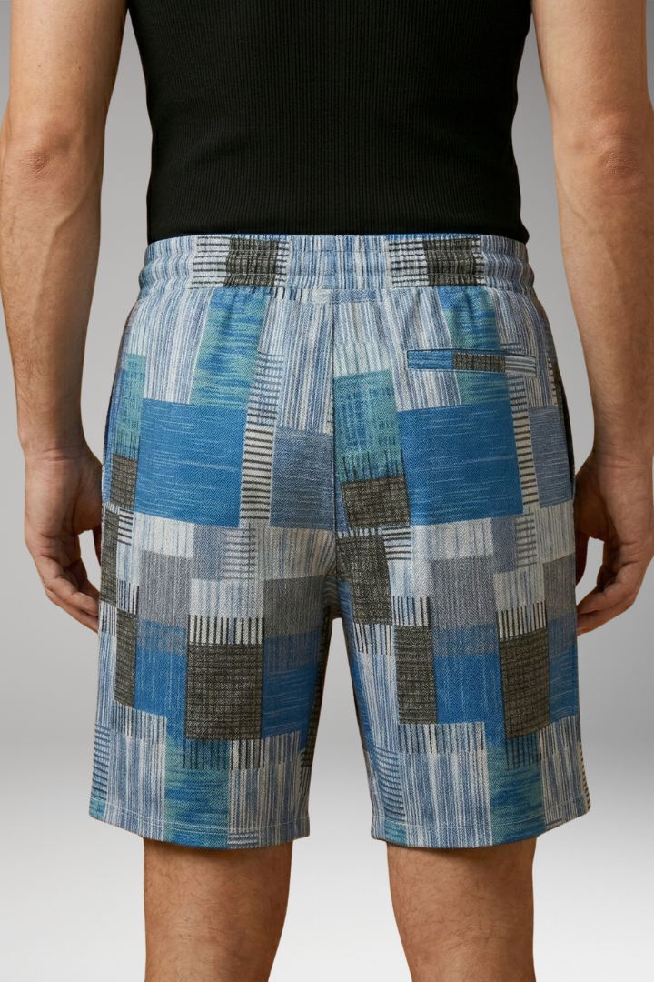 Men’s Swim Shorts with Graphic Pattern and Elastic Waistband