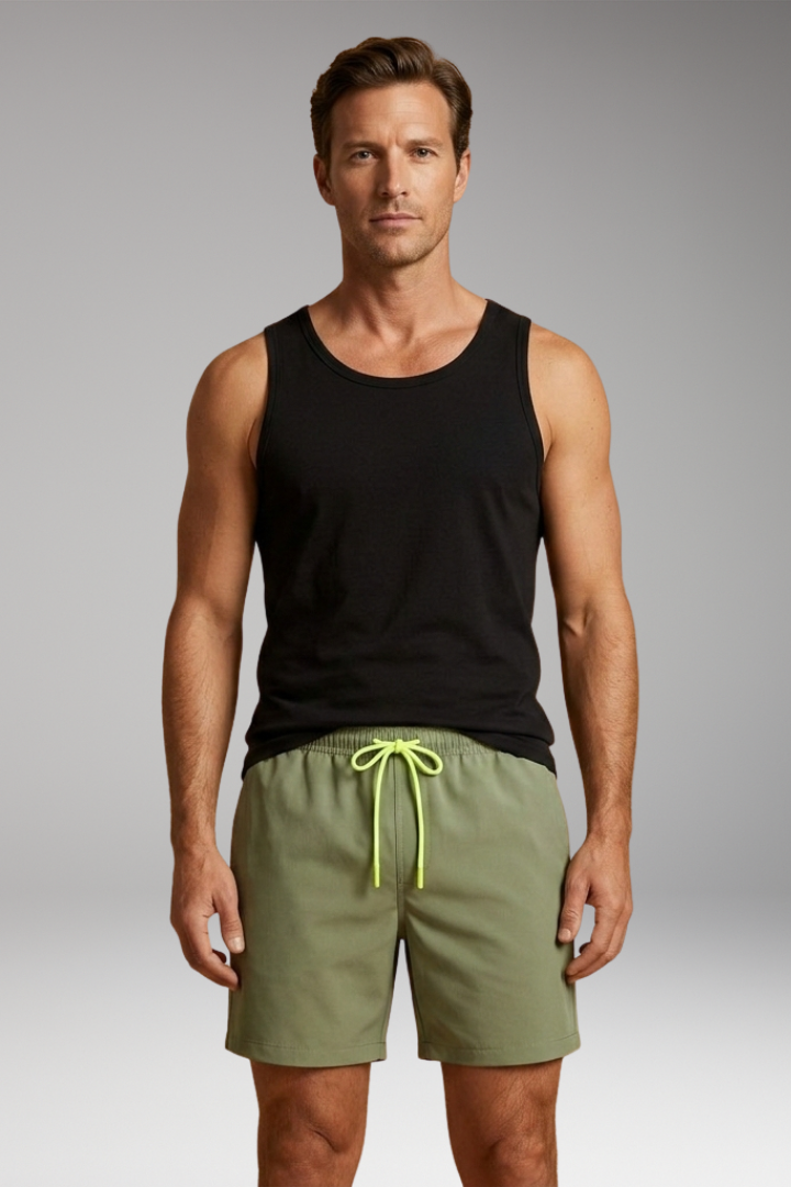 Men’s Swim Trunks with Quick-Drying Fabric and Elastic Waistband