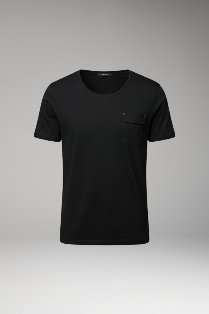 Men’s T-Shirt with Chest Pocket and Round Neck