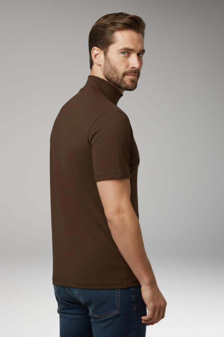 Men’s T-Shirt with Turtleneck and Short Sleeves