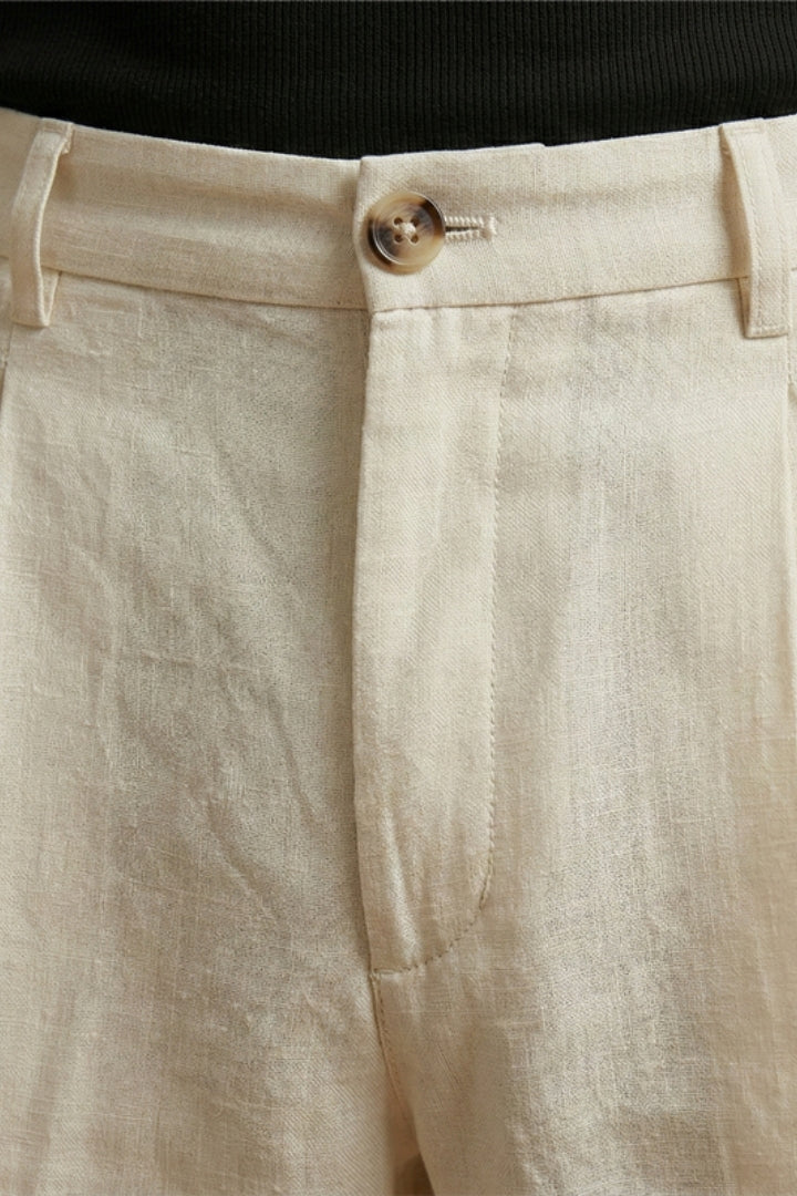 Men’s Trousers with Button Fastening and Cuffed Hems