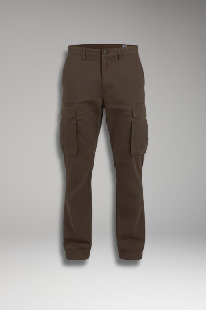 Men’s Cargo Trousers with Drawstring Waist and Multiple Pockets