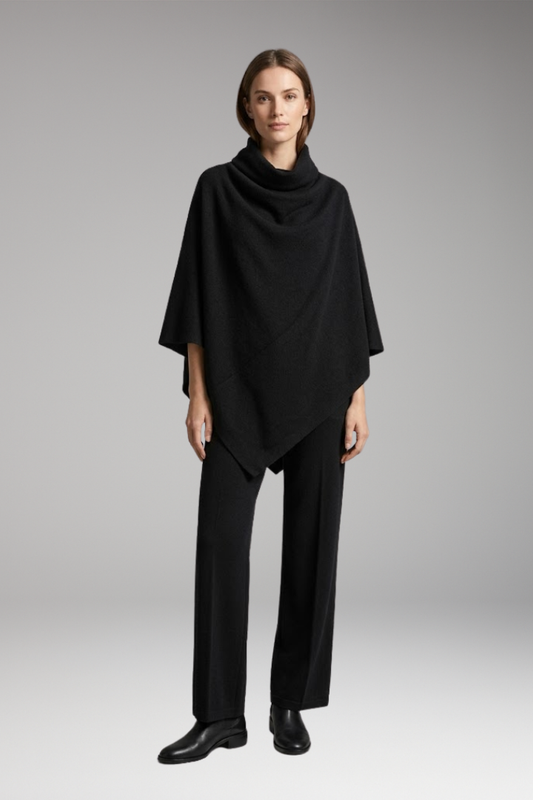 Women's Clothing Set with Draped Details and Flowing Trousers