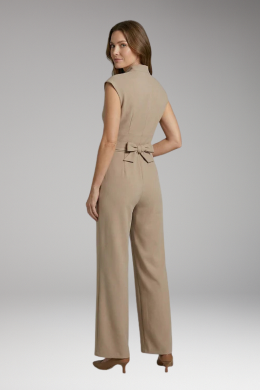 Women's Jumpsuit with Polyester Fabric and Plain Woven Surface