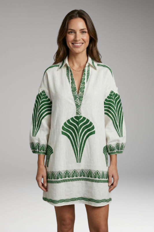 Women's Mini Dress with Graphic Print and Loose Fit