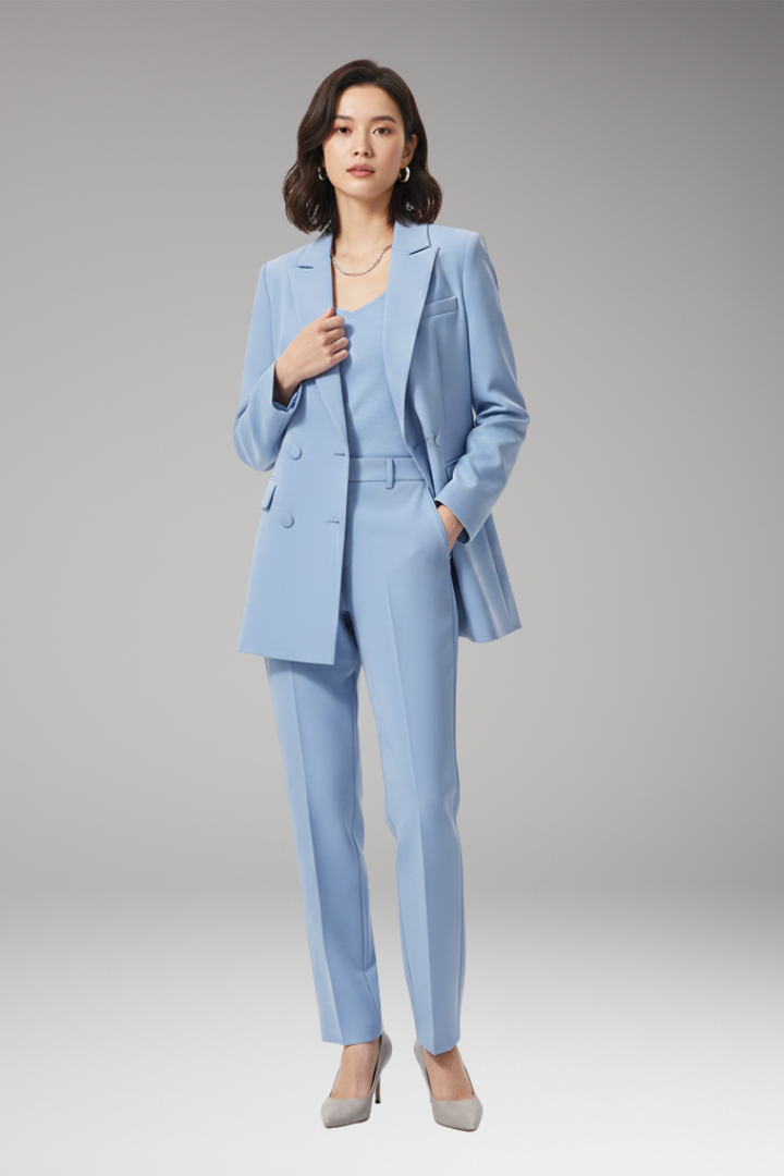 Women’s Suit Set with Blazer and Straight Trousers