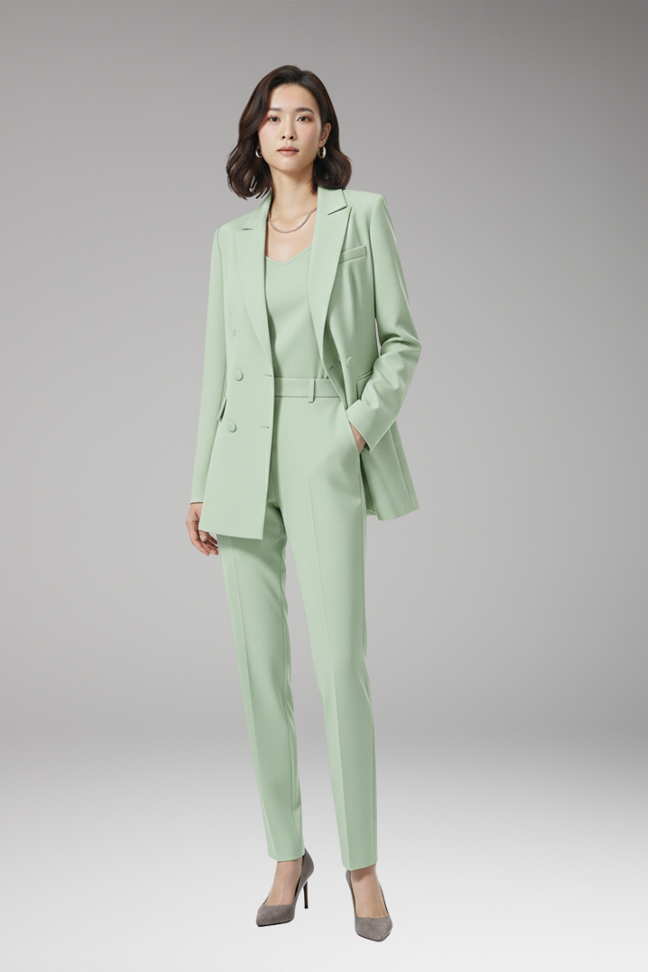 Women’s Suit Set with Blazer and Straight Trousers