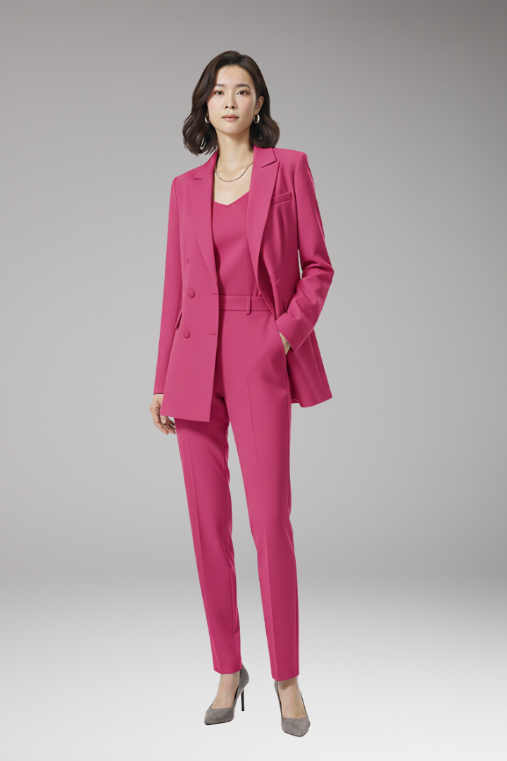 Women’s Suit Set with Blazer and Straight Trousers