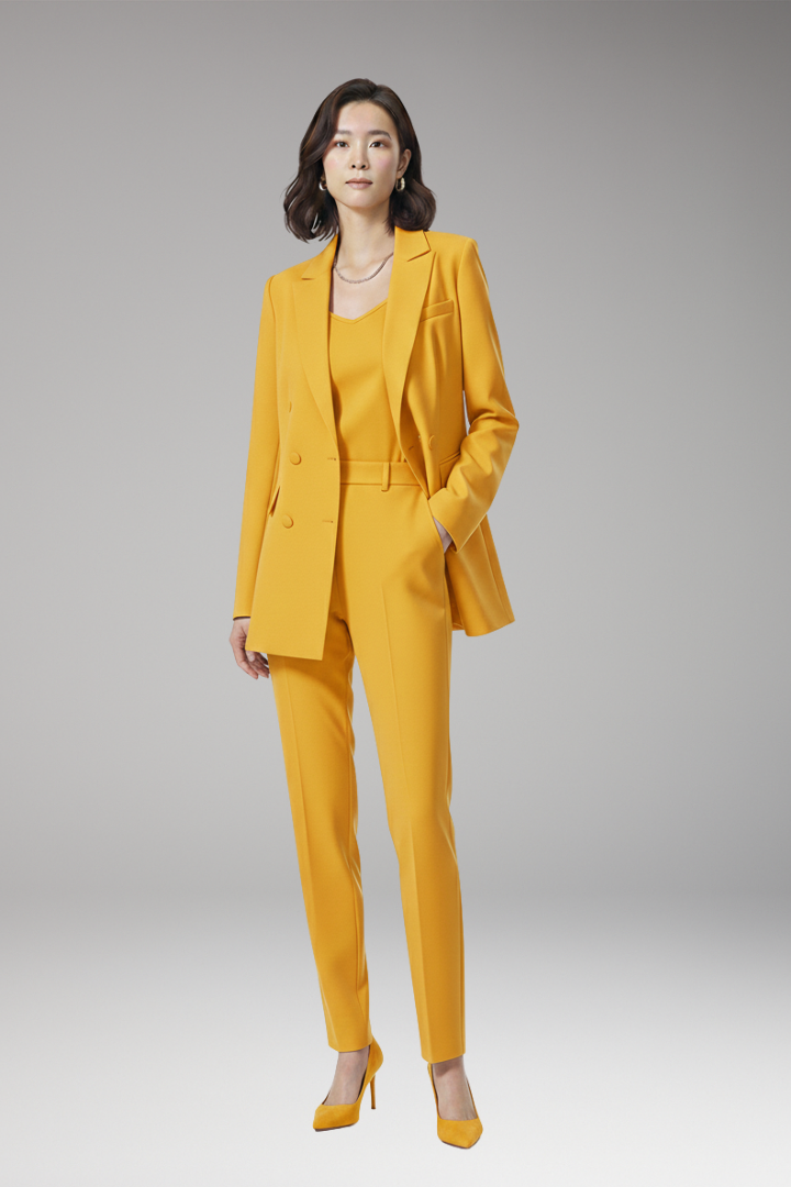 Women’s Suit Set with Blazer and Straight Trousers