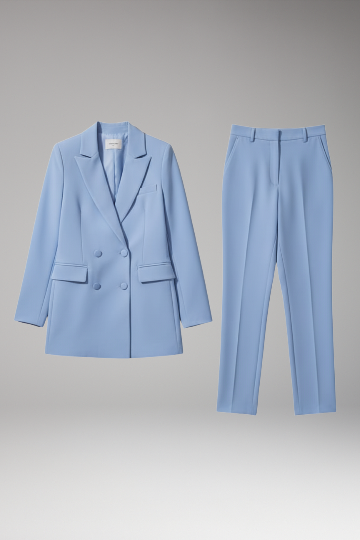 Women’s Suit Set with Blazer and Straight Trousers