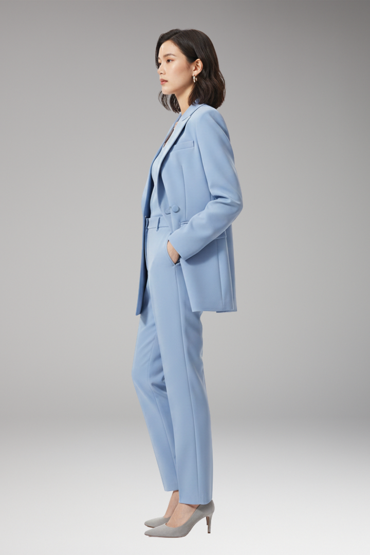 Women’s Suit Set with Blazer and Straight Trousers